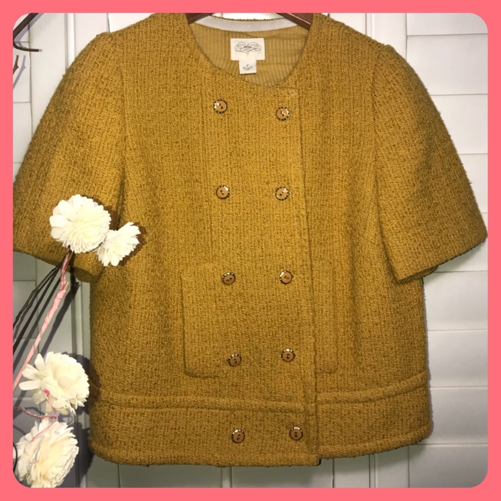 🌸Anthropologie - Cidra Mustard Mini Jacket🌸
